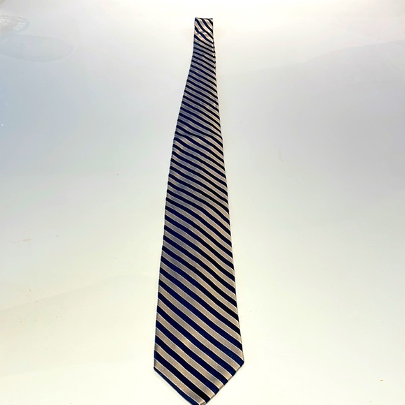 (2/$20) Nautica 100% Silk stripe tie (gold, navy, white) - Picture 4 of 6